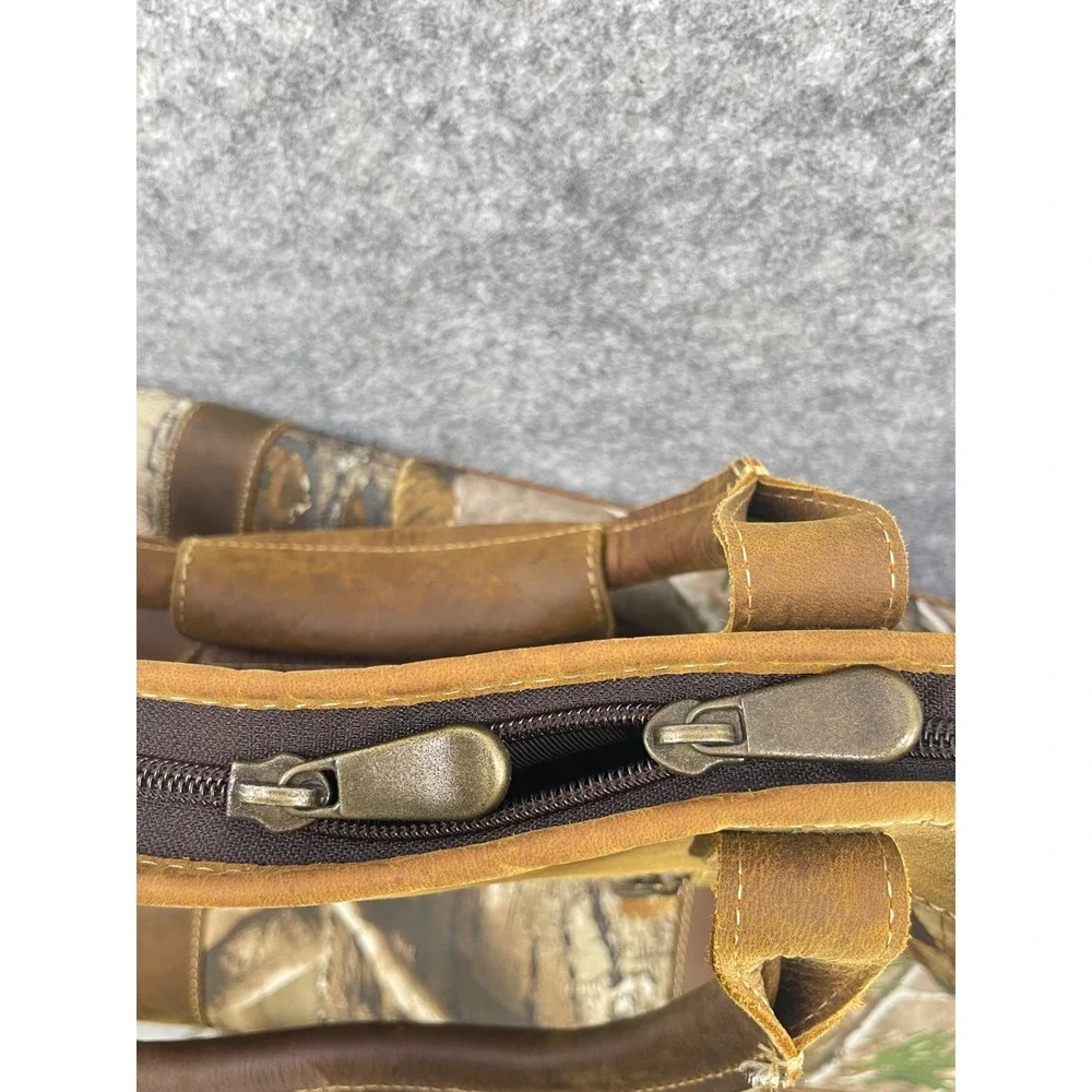 Mercedes Benz Travel Tote Large Brown Realtree Camo Leather Trim Duffle Bag Logo